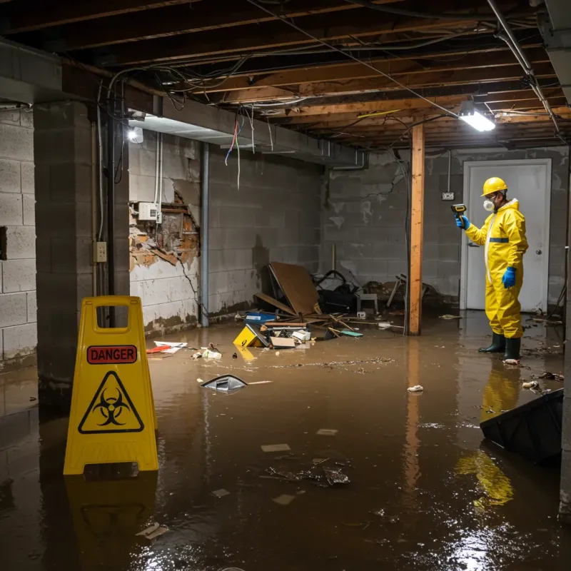 Flooded Basement Electrical Hazard in Bristol, WI Property